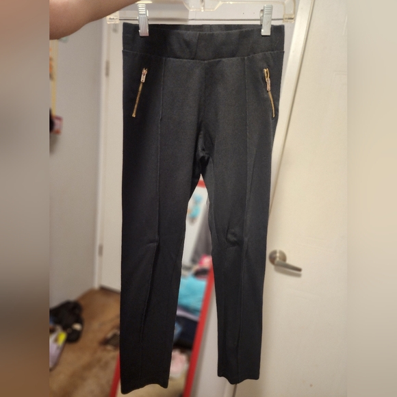 Girls Black Cherokee Leggings W/ Decorative Gold Zipper Pockets, Size ( XL14-16) - Picture 1 of 4